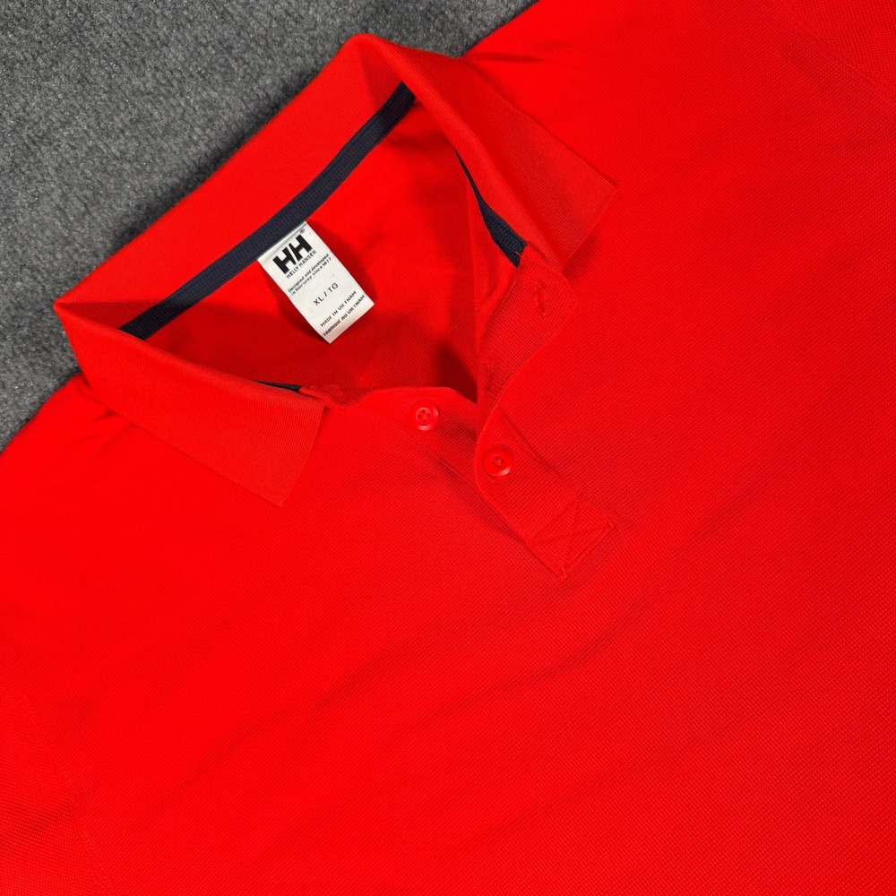 Helly Hansen Mens XL Red Short Sleeve Pique Polo Shirt UWS 50982 O #4427